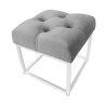 Pufa CHESTERFIELD tkanina Welur loft ławka podnóżek metal