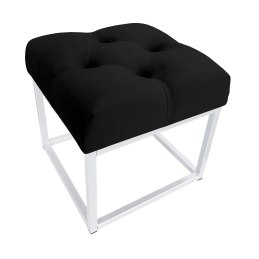 Pufa CHESTERFIELD tkanina Welur loft ławka podnóżek metal