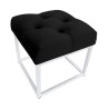 Pufa CHESTERFIELD tkanina Welur loft ławka podnóżek metal