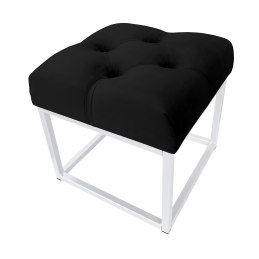 Pufa CHESTERFIELD tkanina Welur loft ławka podnóżek metal