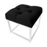 Pufa CHESTERFIELD tkanina Welur loft ławka podnóżek metal
