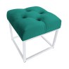 Pufa CHESTERFIELD tkanina Welur loft ławka podnóżek metal