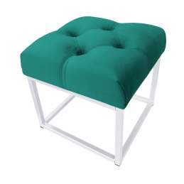 Pufa CHESTERFIELD tkanina Welur loft ławka podnóżek metal