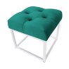 Pufa CHESTERFIELD tkanina Welur loft ławka podnóżek metal