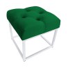 Pufa CHESTERFIELD tkanina Welur loft ławka podnóżek metal