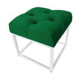 Pufa CHESTERFIELD tkanina Welur loft ławka podnóżek metal