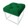 Pufa CHESTERFIELD tkanina Welur loft ławka podnóżek metal
