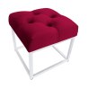 Pufa CHESTERFIELD tkanina Welur loft ławka podnóżek metal