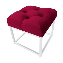 Pufa CHESTERFIELD tkanina Welur loft ławka podnóżek metal