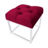 Pufa CHESTERFIELD tkanina Welur loft ławka podnóżek metal