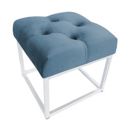 Pufa CHESTERFIELD tkanina Welur loft ławka podnóżek metal