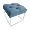 Pufa CHESTERFIELD tkanina Welur loft ławka podnóżek metal