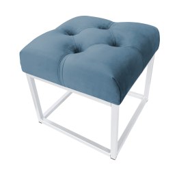 Pufa CHESTERFIELD tkanina Welur loft ławka podnóżek metal