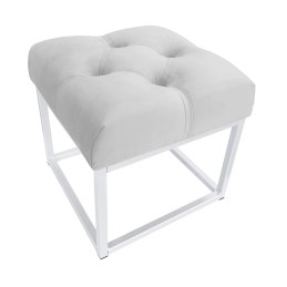 Pufa CHESTERFIELD tkanina Welur loft ławka podnóżek metal