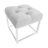 Pufa CHESTERFIELD tkanina Welur loft ławka podnóżek metal