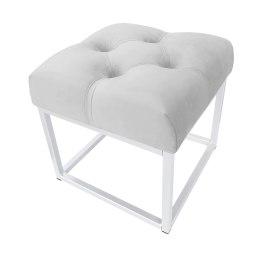 Pufa CHESTERFIELD tkanina Welur loft ławka podnóżek metal