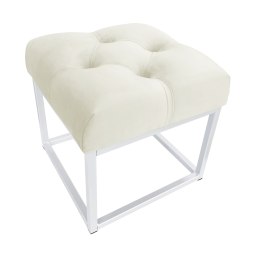 Pufa CHESTERFIELD tkanina Welur loft ławka podnóżek metal