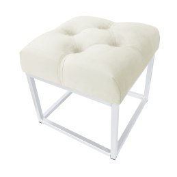 Pufa CHESTERFIELD tkanina Welur loft ławka podnóżek metal