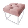 Pufa CHESTERFIELD tkanina Welur loft ławka podnóżek metal