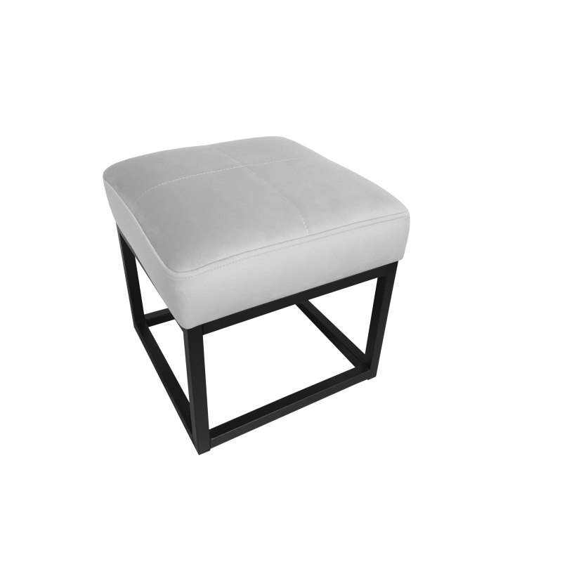 Pufa MAX tkanina Welur loft ławka podnóżek metal