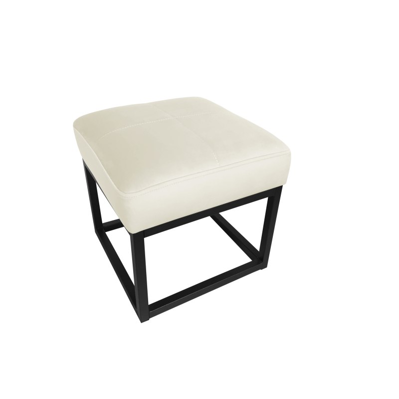 Pufa MAX tkanina Welur loft ławka podnóżek metal