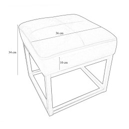 Pufa MAX tkanina Welur loft ławka podnóżek metal