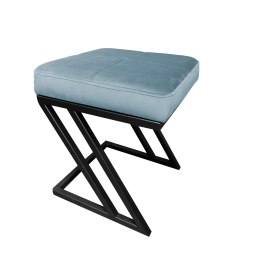 Pufa ZETA tkanina Welur loft ławka podnóżek metal