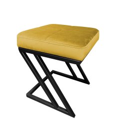 Pufa ZETA tkanina Welur loft ławka podnóżek metal