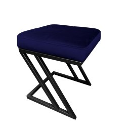 Pufa ZETA tkanina Welur loft ławka podnóżek metal