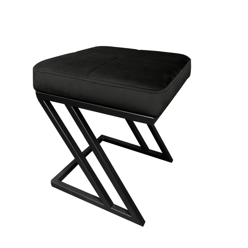 Pufa ZETA tkanina Welur loft ławka podnóżek metal