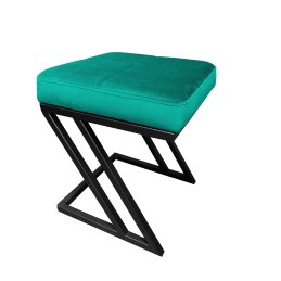 Pufa ZETA tkanina Welur loft ławka podnóżek metal