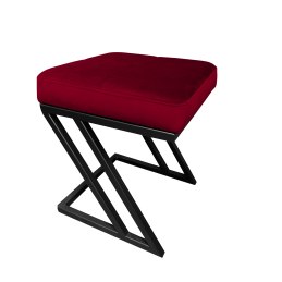 Pufa ZETA tkanina Welur loft ławka podnóżek metal