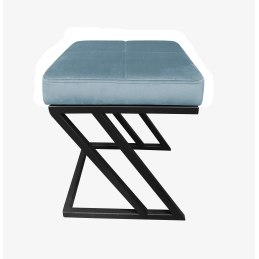 Pufa ZETA tkanina Welur loft ławka podnóżek metal