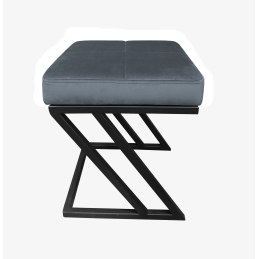 Pufa ZETA tkanina Welur loft ławka podnóżek metal
