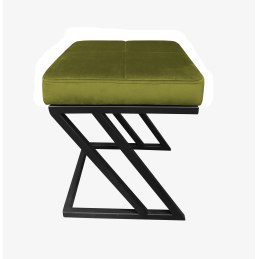 Pufa ZETA tkanina Welur loft ławka podnóżek metal