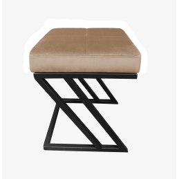 Pufa ZETA tkanina Welur loft ławka podnóżek metal