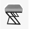 Pufa ZETA tkanina Welur loft ławka podnóżek metal