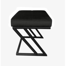 Pufa ZETA tkanina Welur loft ławka podnóżek metal