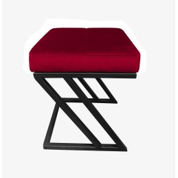 Pufa ZETA tkanina Welur loft ławka podnóżek metal