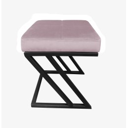 Pufa ZETA tkanina Welur loft ławka podnóżek metal