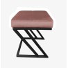 Pufa ZETA tkanina Welur loft ławka podnóżek metal
