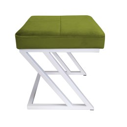 Pufa ZETA tkanina Welur loft ławka podnóżek metal