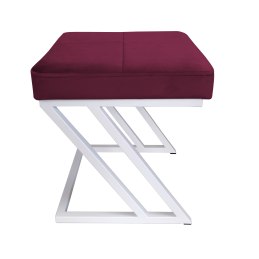 Pufa ZETA tkanina Welur loft ławka podnóżek metal