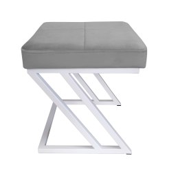 Pufa ZETA tkanina Welur loft ławka podnóżek metal