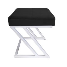 Pufa ZETA tkanina Welur loft ławka podnóżek metal