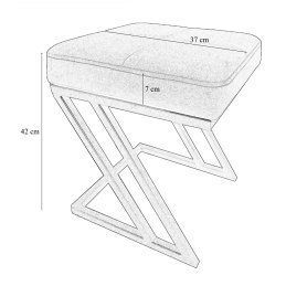 Pufa ZETA tkanina Welur loft ławka podnóżek metal