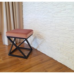 Pufa ZOA tkanina Welur loft ławka podnóżek metal