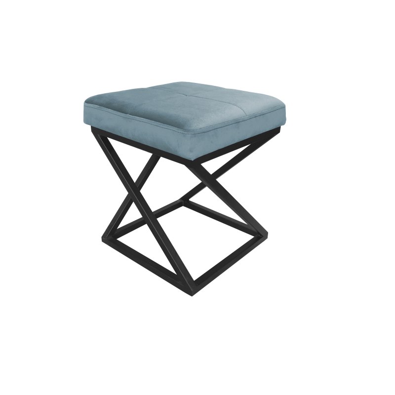 Pufa ZOA tkanina Welur loft ławka podnóżek metal