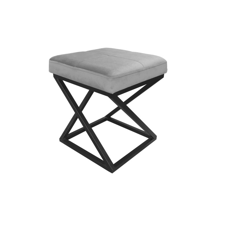 Pufa ZOA tkanina Welur loft ławka podnóżek metal