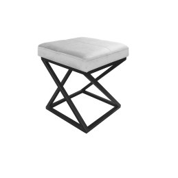 Pufa ZOA tkanina Welur loft ławka podnóżek metal